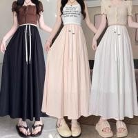 ราคา Maternity Drawstring Waist Plain Maxi A-Line Skirt (1130101002)