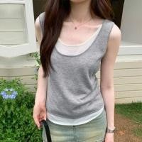 ราคา Mock Two Piece Sleeveless Scoop Neck Top (1130105828)