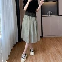 ราคา Mock Two-Piece Cold-Shoulder Short-Sleeve Paneled Mini A-Line Dress (1130121033)