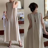 ราคา Sleeveless Cutout Plain Maxi A-Line Dress (1130161954)
