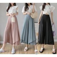 ราคา Pleated Layered Chiffon Wide Leg Skort (1122236186)