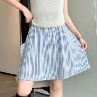 ราคา Button Accent Stripe High Rise A-line Mini Skirt With Inset Shorts (1130175702)