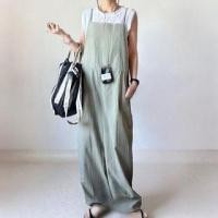 ราคา Spaghetti Strap Square Neck Plain Wide Leg Jumper Pants (1130002573)