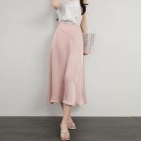 ราคา High Waist Plain Panel Satin Midi Mermaid Skirt (1130308559)