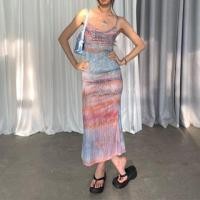 ราคา Spaghetti Strap Patterned Maxi Sheath Dress (1130323058)