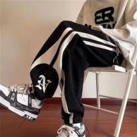 ราคา Drawstring Waist Lettering Striped Harem Pants (1130356534)