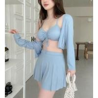 ราคา Set: Plain Swim Top + Swim Skirt + Cover Up Top (1130524656)