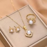 ราคา Set: Faux Pearl Stud Earring + Necklace + Ring 5985801HB - Set of 3 - Gold - One Size (1130512629)
