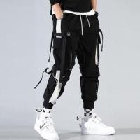 ราคา Drawstring Waist Lettering Two Tone Harem Cargo Pants (1130540337)