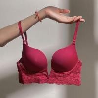 ราคา Plain Lace Trim Bra / Floral Lace Bikini Panties / Set (1130532872)
