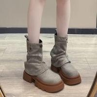 ราคา Applique Denim Platform Short Boots (1130544489)