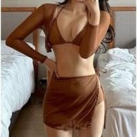 ราคา Set: Plain Bikini Top + Bottom + Swim Skirt + Cover-Up Jacket (1130583852)