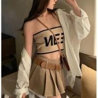 ราคา Contrast Trim Lettering Cropped Tube Top (1112413694)