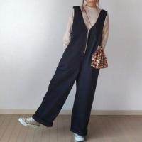 ราคา V-Neck Plain Half-Zip Wide Leg Jumper Pants (1130725370)