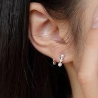 ราคา 925 Sterling Silver Beaded Swirl Stud Earring 1 Pair - S925 Silver - White - One Size (1130780171)
