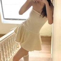 ราคา Sleeveless Bow Accent Plain Ribbed-Knit Mini A-Line Dress (1130762471)
