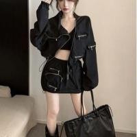 ราคา Set: Plain Cropped Zip Jacket + High Rise Mini Pencil Skirt (1130794267)