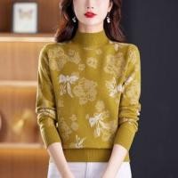 ราคา Mock Neck Floral Bow Patterned Sweater (1127047949)