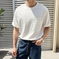 ราคา Short-Sleeve Crewneck Pocketed Plain T-Shirt (1130818520)