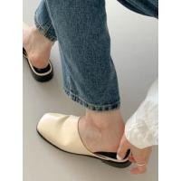ราคา Faux Leather Flat Loafer Mules (1130830973)