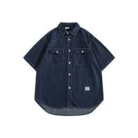 ราคา Short-Sleeve Pocketed Denim Shirt (1130852678)