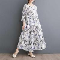 ราคา Set: 3/4-Sleeve Leaf Print Asymmetrical Blouse + High Waist Cropped Wide Leg Pants Blue Leaf - White - One Size (1130840224)