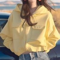 ราคา Pocketed Hooded Plain Zip-Up Jacket (1130879823)