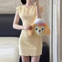 ราคา Cap-Sleeve Henley Patterned Mini Sheath Dress (1130881295)