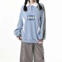 ราคา Lettering Print Panel Raglan Polo Pullover (1130881165)
