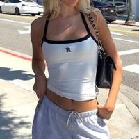 ราคา Lettering Embroidered Contrast Trim Cami Top (1129929856)
