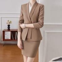 ราคา Shawl Lapel Plain Pleated Single Breasted Blazer / High Rise Mini Pencil Skirt / Cropped Straight Leg Dress Pants / Long-Sleeve V-Neck Plain Blouse / Set (1128895544)
