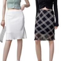 ราคา High Waist Mesh Ruffled-Trim Midi Skirt (1127933106)
