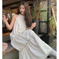 ราคา Halter Neck Floral Embroidered Lace Panel Midi Tunic Dress (1128768251)