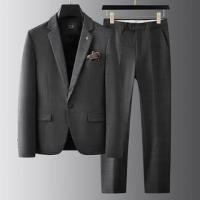 ราคา Set: Lapel Collar Plaid One-Buttoned Blazer + Mid Rise Straight Leg Dress Pants (1127424874)