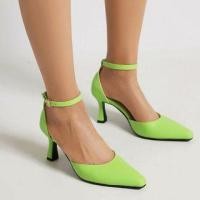 ราคา Kitten Heel Pointed Toe Ankle Strap D'Orsay Pumps (1123445082)