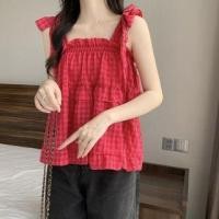 ราคา Frill Trim Plaid Flowy Camisole Top (1124078769)