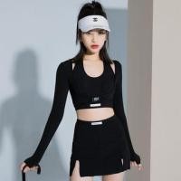 ราคา Set: Halter Bikini Top + Long-Sleeve Cover-Up Top + Swim Skirt (1121269870)
