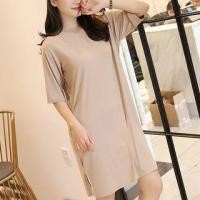 ราคา Plain Elbow-Sleeve T-Shirt Dress (1070520275)