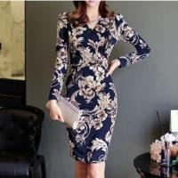 ราคา Long-Sleeve Floral Print Sheath Dress (1069263767)