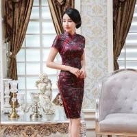 ราคา Short-Sleeve Printed Short Cheongsam (1061019641)