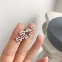 ราคา 925 Sterling Silver Rhinestone SMILE Lettering Earring 1 Pc - E189 - As Shown In Figure - One Size (1072747576)