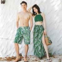 ราคา Couple Matching Leaf Print Swim Shorts / Leaf Print Bikini / Cover-Up Skirt / Set (1105080008)