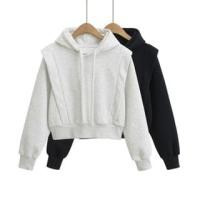 ราคา Drawstring Plain Cropped Hoodie / Elastic Waist Plain Wide Leg Sweatpants (1131023620)