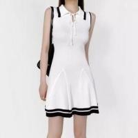 ราคา Sleeveless Collar Striped Mini A-Line Dress (1131033221)