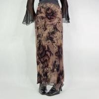 ราคา Low Waist Rose Print Mesh Panel Maxi Pencil Skirt (1131121247)