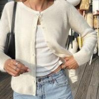 ราคา Long Sleeve Plain Loose-Fit Cardigan (1131149707)
