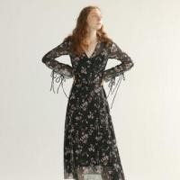 ราคา Set: Long Sleeve V-Neck Floral Print Midi A-Line Wrap Dress + Slip Dress (1131162824)