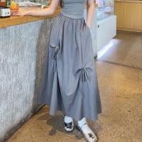 ราคา High Rise Bow Accent Plain Midi A-Line Skirt (1131161053)