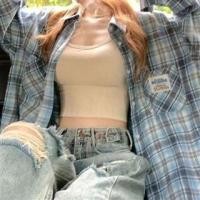 ราคา Long-Sleeve Plaid Applique Pocket Detail Shirt (1131172054)