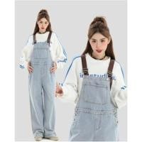 ราคา Couple Matching Pocket Detail Wide Leg Denim Dungaree (1131159375)